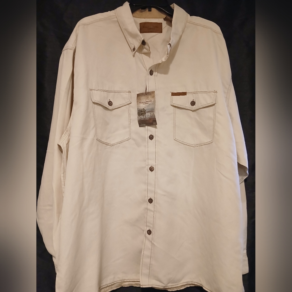 Clearwater Outfitters XXLarge Men's Beige Button Down Shirt.
